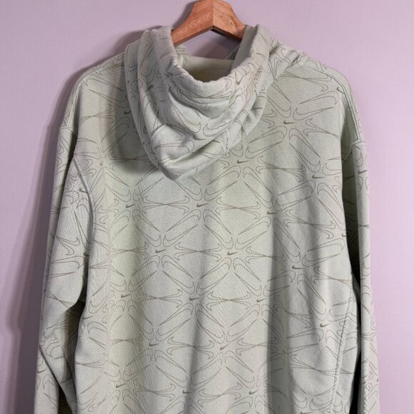 Nike Swoosh Print Embroidered Logo Hoodie Sweatshirt Pullover Men's Large Green - Picture 11 of 16